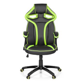 Chaise Gaming Chaise De Bureau Guardian Simili Cuir Noir Vert Hjh Office Achat Prix Fnac