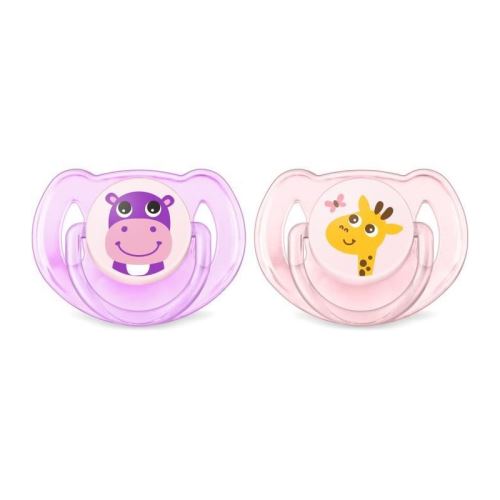 PHILIPS AVENT SCF169/28 Lot de 2 - Sucettes aventures - 6/18 mois - Violet/Rose