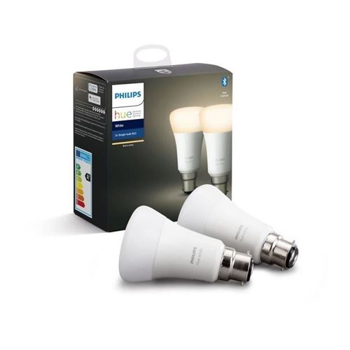 Pack de 2 ampoules Philips Hue White B22 Bluetooth 9,5 W Blanc