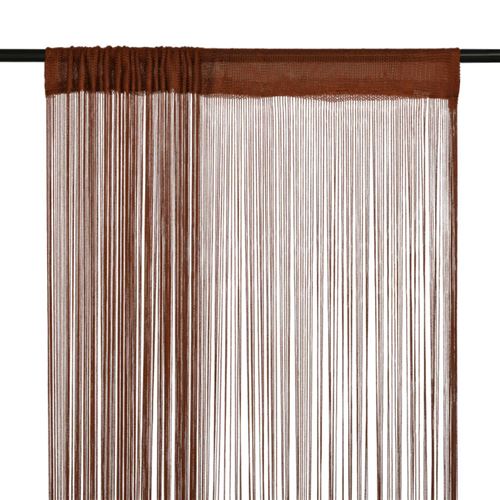 vidaXL Rideau en fils 2 pcs 100 x 250 cm Marron
