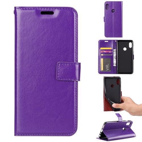 Etui en PU support de cheval fou violet pour votre Samsung Galaxy A30