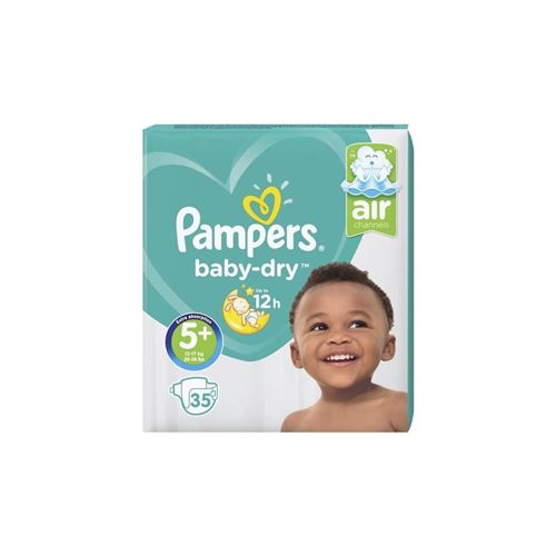Pampers Baby-dry Taille 5+, 12-17 Kg - 35 Couches