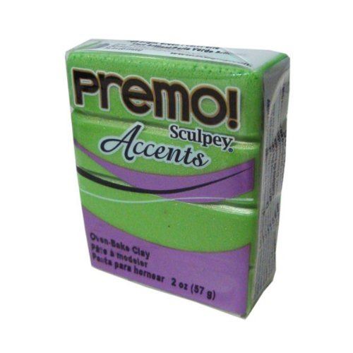 Premo Sculpey Accents Polymer Clay 2oz-Bright Green Pearl