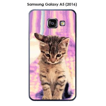 Coque Samsung Galaxy A5 (2016) - A510F design Chat tigré fond rose
