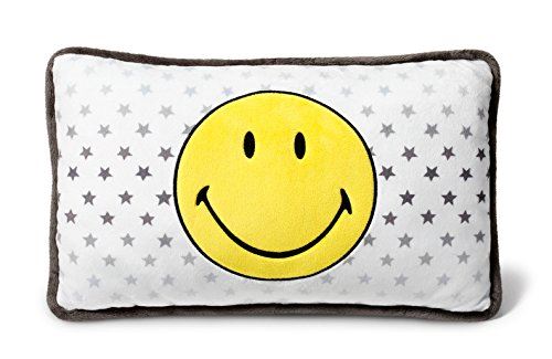 NICI 40725 – Coussin Smiley Jaune/étoiles rectangulaire 43 x 25 cm