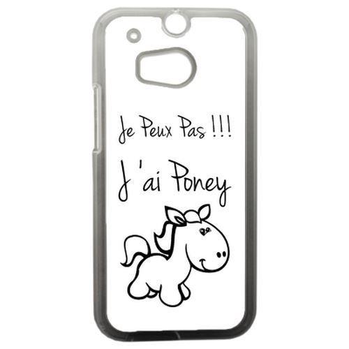 Coque Citation Poney Blanc Compatible Htc One 2 M8 Transparent