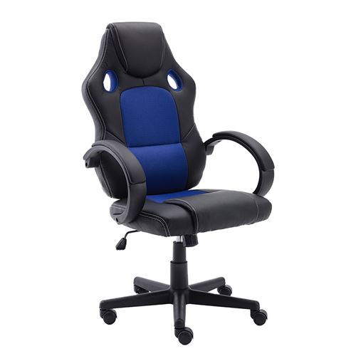 Chaise Gaming -Fauteuil de Bureau Dossier Inclinable ,Réglable en Hauteur Noir et Bleu