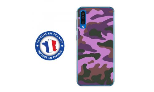 Coque souple pour Samsung Galaxy A50 avec impression Motifs Camouflage militaire rose