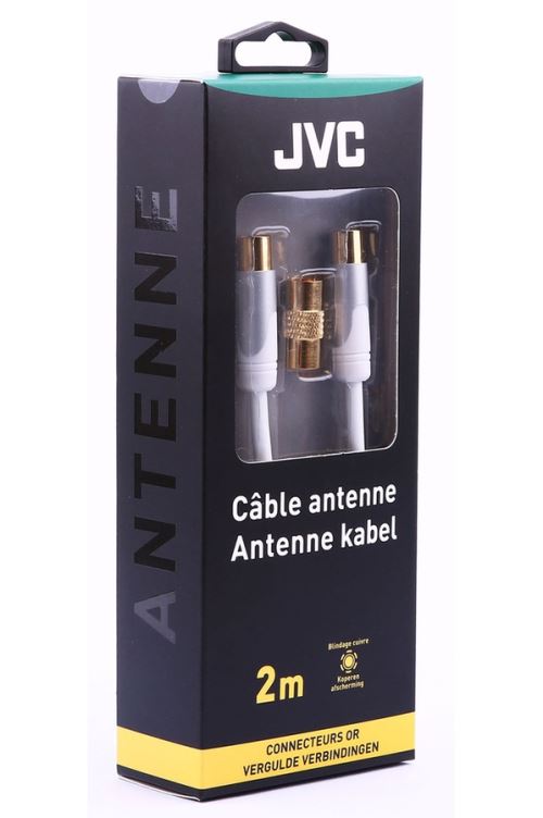 Câble antenne JVC 2 m Blanc Connecteurs Or