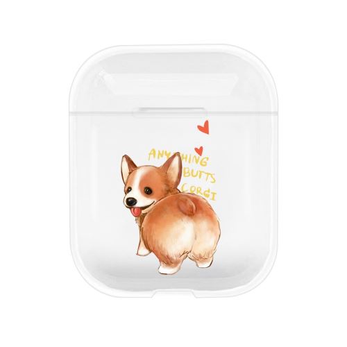 Coque en TPU modèle de dessin animé rigide corgi pour votre Apple AirPods (2019)/(2016)