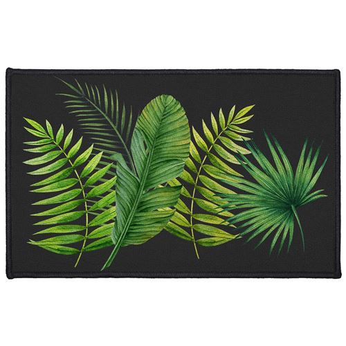 tapis deco rectangle 50 x 80 cm imprime tropical green