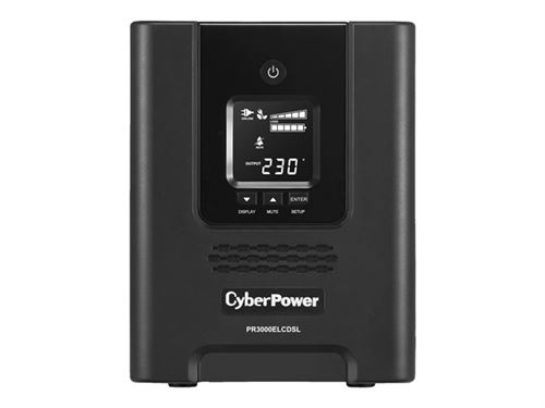 CyberPower Professional Tower Series PR3000ELCDSL - Onduleur - CA 230 V - 2700 Watt - 3000 VA - 9 Ah - RS-232, USB - connecteurs de sortie : 9