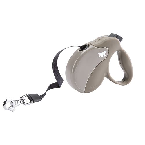 Meilleurs prix pour Laisse rétractable pour chiens AMIGO TAPE SMALL, sangle rétractable, 5 mètres, max 15 kg, Taupe