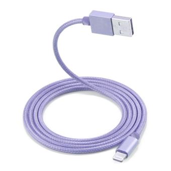 Câble Metal Nylon Renforcé Chargeur USB Couleur Argent pour IPhone 1,5m Tréssé Compatible IPhone 5s/6/6S/7/8/X Little Boutik® - 1