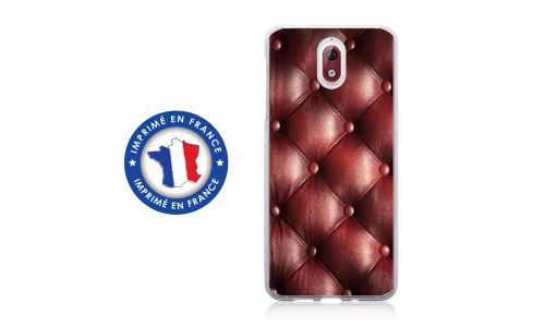 Coque souple pour Nokia 3-1 avec impression Motifs effet capitonné bordeau