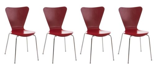 Lot de 4 chaises empilables Calisto , Rouge