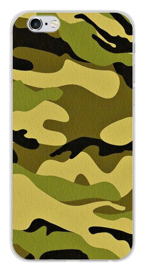 Coque en silicone imprimée compatible iPhone 6 Plus iPhone 6S Plus Camouflage