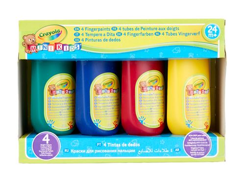 Pack de 4 bouteilles de peinture aux doigts Goliath