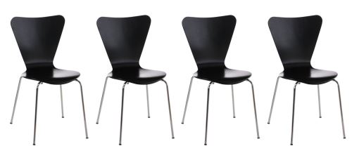 Lot de 4 chaises empilables Calisto , Noir