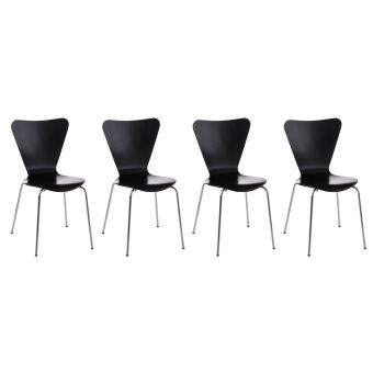 Lot de 4 chaises empilables Calisto , Noir - 1