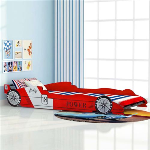vidaXL Kinder race auto bed 90x200 cm rood