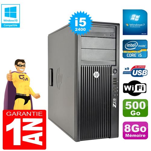 Pc tour hp workstation z210 i5-2400 ram 8go disque 500go graveur dvd wifi w7