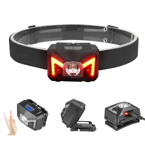 Lampe Frontale à Eclairage LED Rechargeable (Noir)
