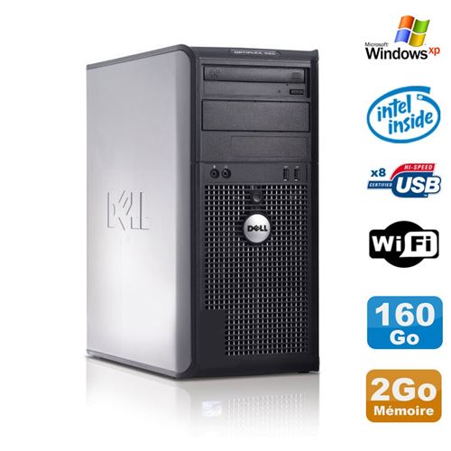 PC Tour Dell Optiplex 360 Mt Intel E7400 2.8Ghz 2Go Disque 160Go Dvd WiFi Win Xp