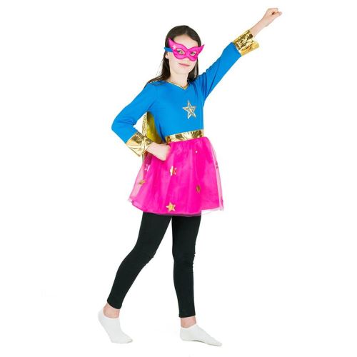 Bodysocks costumes d'enfants filles super héroïne multicolore