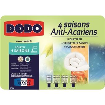 DODO Couette 4 saisons anti-acariens - 140 x 200 cm - Blanc - Achat & prix