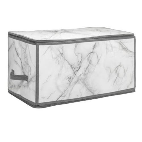 Boîte de Rangement Marbre 30x52cm Gris & Blanc