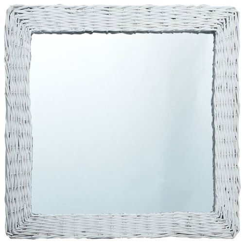 vidaXL Miroir Blanc 60x60 cm Osier
