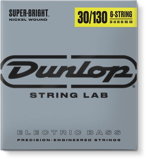 Dunlop Super Bright Nickel Plated Steel Médium 30-130 - Jeu 6 cordes guitare basse
