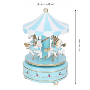 Boîte à Musique Manège – Mécanique, Mélodie 'Menuet' De Mozart – Dimensions 10,5 X 17 Cm, Décor Pierres Et Guirlandes