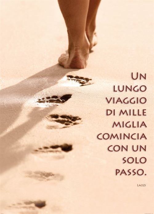 Motivation Papier Peint Photo/Poster - Un Lungo Viaggio Di Mille Miglia Comincia Con Un Solo Passo, 2 Parties (250x180 cm)
