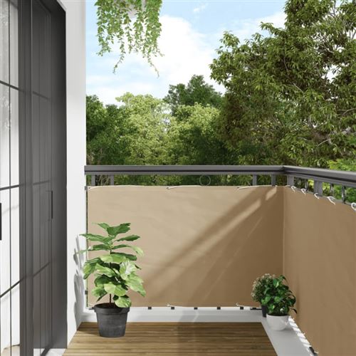 Cran de balcon en tissu Oxford 90x400 cm Beige Vidaxl Beige