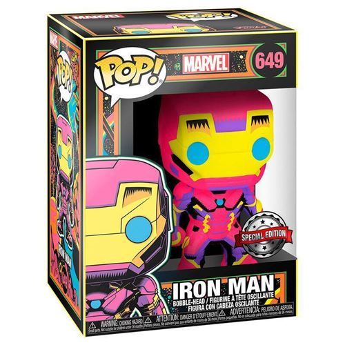 Figurine Funko Pop Marvel Black Light Iron Man Exclusivité Fnac - Figurine  de collection - Achat & prix