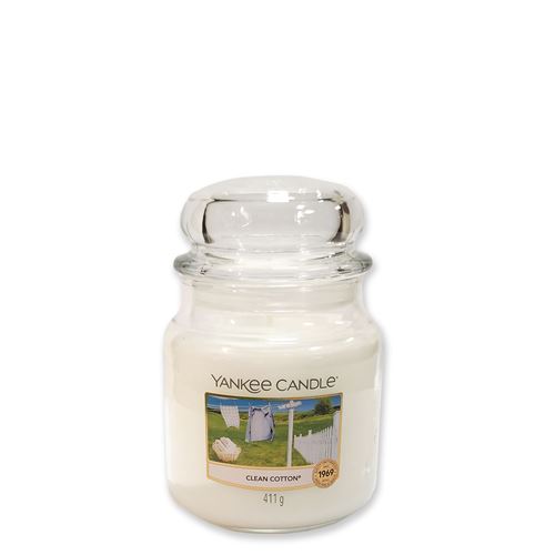 Yankee Candle bougie moyenne jarre, « Coton frais »