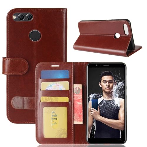 Huawei Honor 7X Housse Etui Cuir PU Texture Peau Marron ALS53219