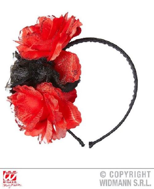 Serre Tête Roses (rouge et noir)