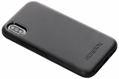 OtterBox Symmetry Series - Achterzijde behuizing voor mobiele telefoon - polycarbonaat, synthetisch rubber - zwart - voor Apple iPhone XS