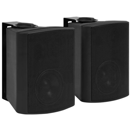 vidaXL Haut-parleurs stéréo muraux 2 pcs Noir Intérieur Extérieur 100W