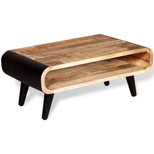 vidaXL Table basse Bois de manguier brut 90 x 55 x 39 cm