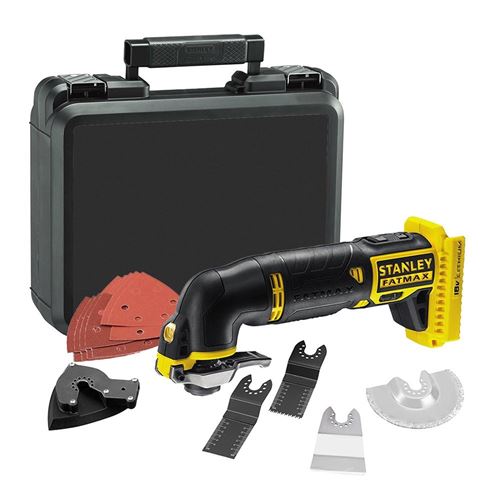Stanley Stanley-Fmc710D2 Fatmax-Qw Outil Oscillant De 2,0 Lithio 18 V. Ah. Spm 8. 000-18,000. Angle Head 3º. avec Led et Des Feuilles Du Votre S'Il Est Perdu Ou Cassé 2 Batteries 20 Accessoires et Une Mallette.