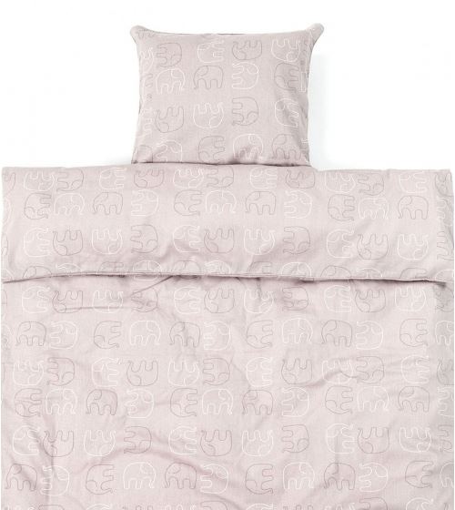 Smallstuff housse de couette bébé éléphants 70 x 100 cm rose