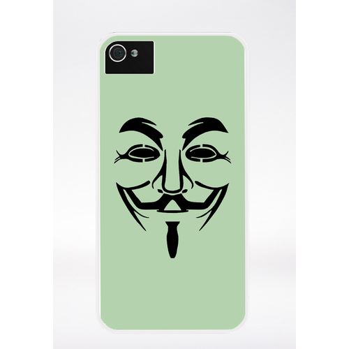Coque Anonymous Vert Compatible Iphone 4 Transparent