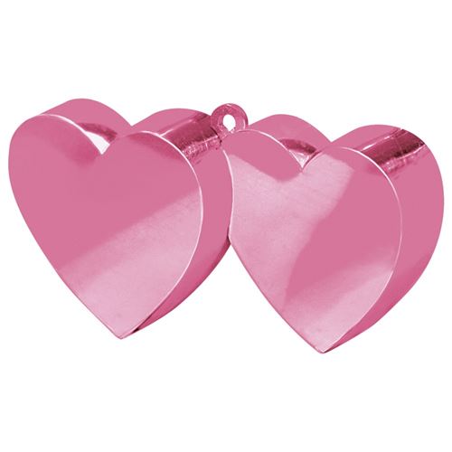 poids ballon double coeur - rose - 11711-06