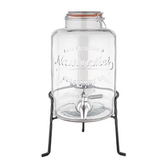 Distributeur d'Eau Rétro en Verre avec Socle 8,5 L - Olympia - - Verre/inox8,5 200x210x460mm - 1