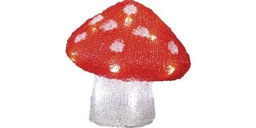 Figurine en acrylique amanite tue-mouches Konstsmide 6171-203 Ampoule LED blanc froid blanc, rouge