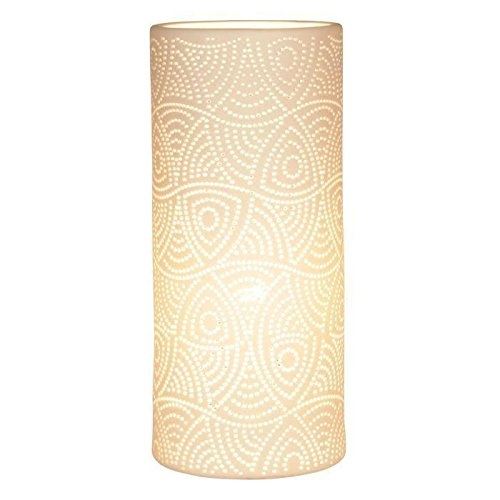 Sema 97511 mandala lampe cylindrique céramique porcelaine blanc